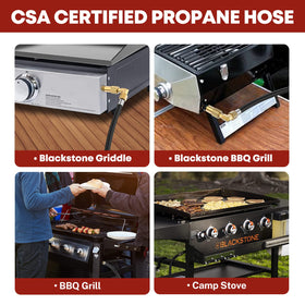 GasXpert weather-resistant hose resists aging in outdoor camping environments.