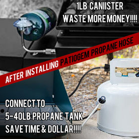 GasXpert hose compatible with Weber Q grills and Coleman stoves
