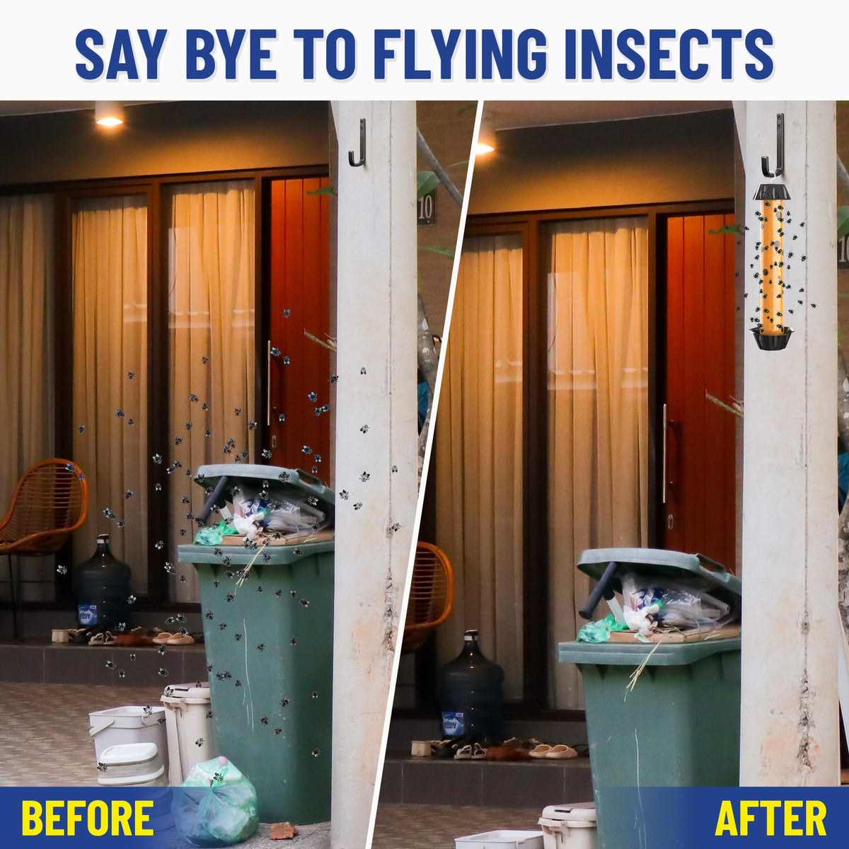 GATCH fruit fly trap hanging mount demonstrating versatile placement options.