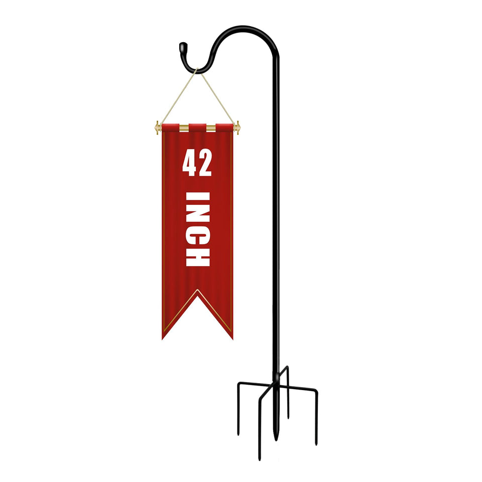 GATSUNS 5-prong base shepherd hook for stable outdoor displays.