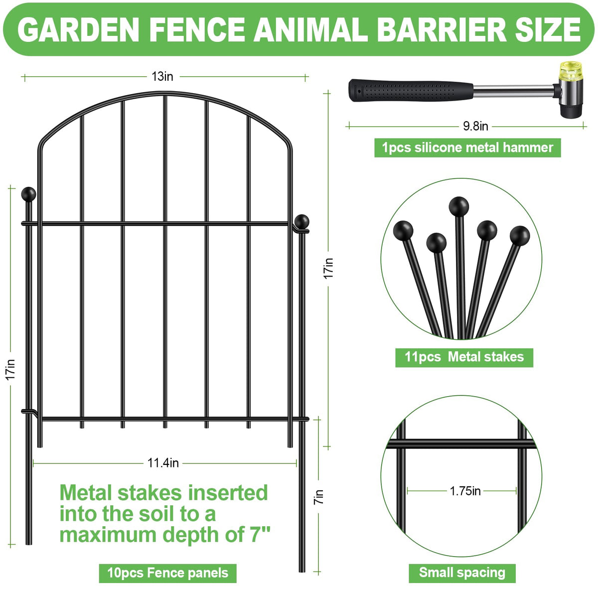 GAXI rustproof metal barrier with sturdy stakes for stable outdoor pet protection