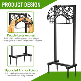 Gayuteay hose holder sturdy-durable construction resists rust and weathering