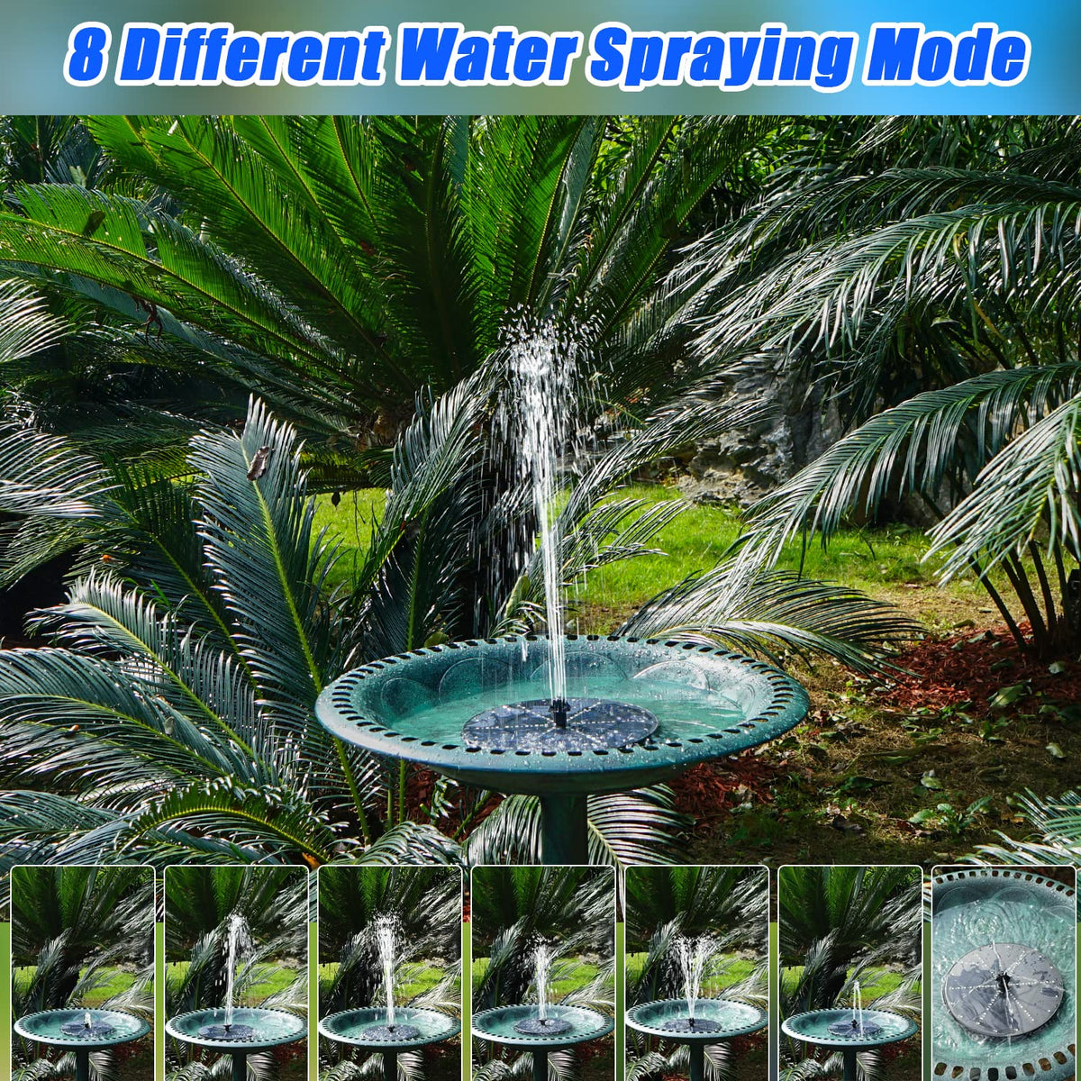GAIZERL seven-nozzles eight-spray-modes display varied water patterns