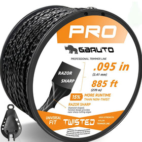 GBAuto Black Diamond trimmer line 0.095 in, 885 ft, durable for tough weeds.