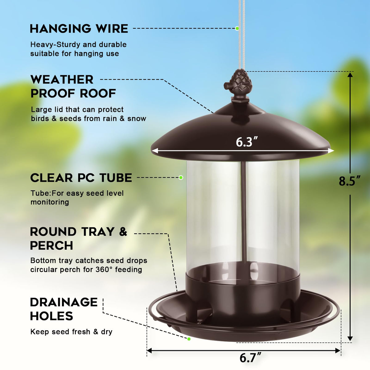 Gbekery 360-degree feeding tray supports multiple birds at once