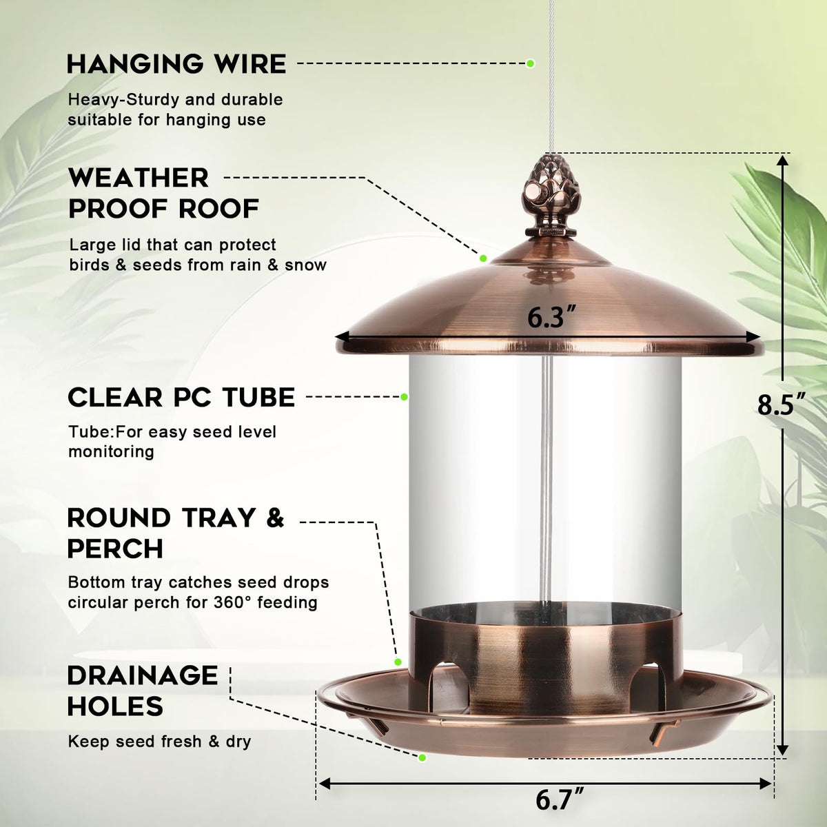 Gbekery 360-degree feeding tray lets multiple birds feed at once.