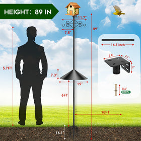 Gbekery five-prong base creates stable ground installation.