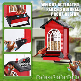 Gbekery 5lb capacity keeps ample seed available for ongoing birdwatching.