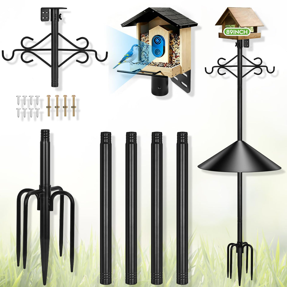 Gbekery 89-inch pole with double hooks for versatile feeders.