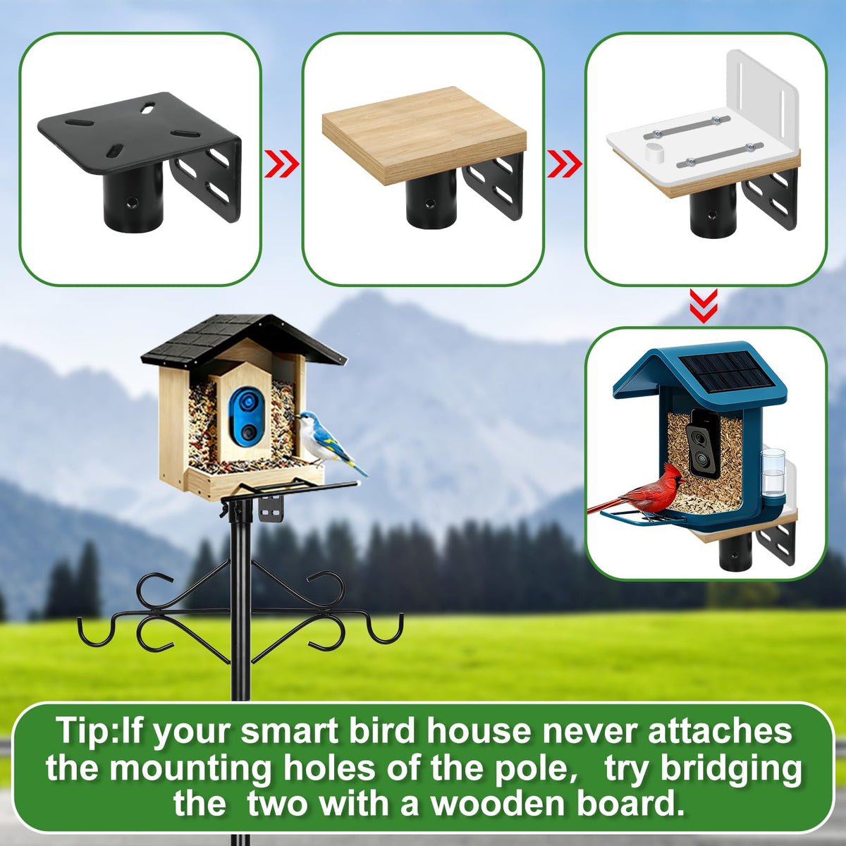 Gbekery adjustable height offers flexible bird feeding heights.