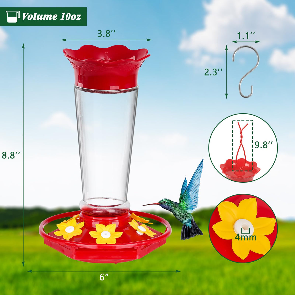 Gbekery top ant-bee proof feature deterring nectar intruders