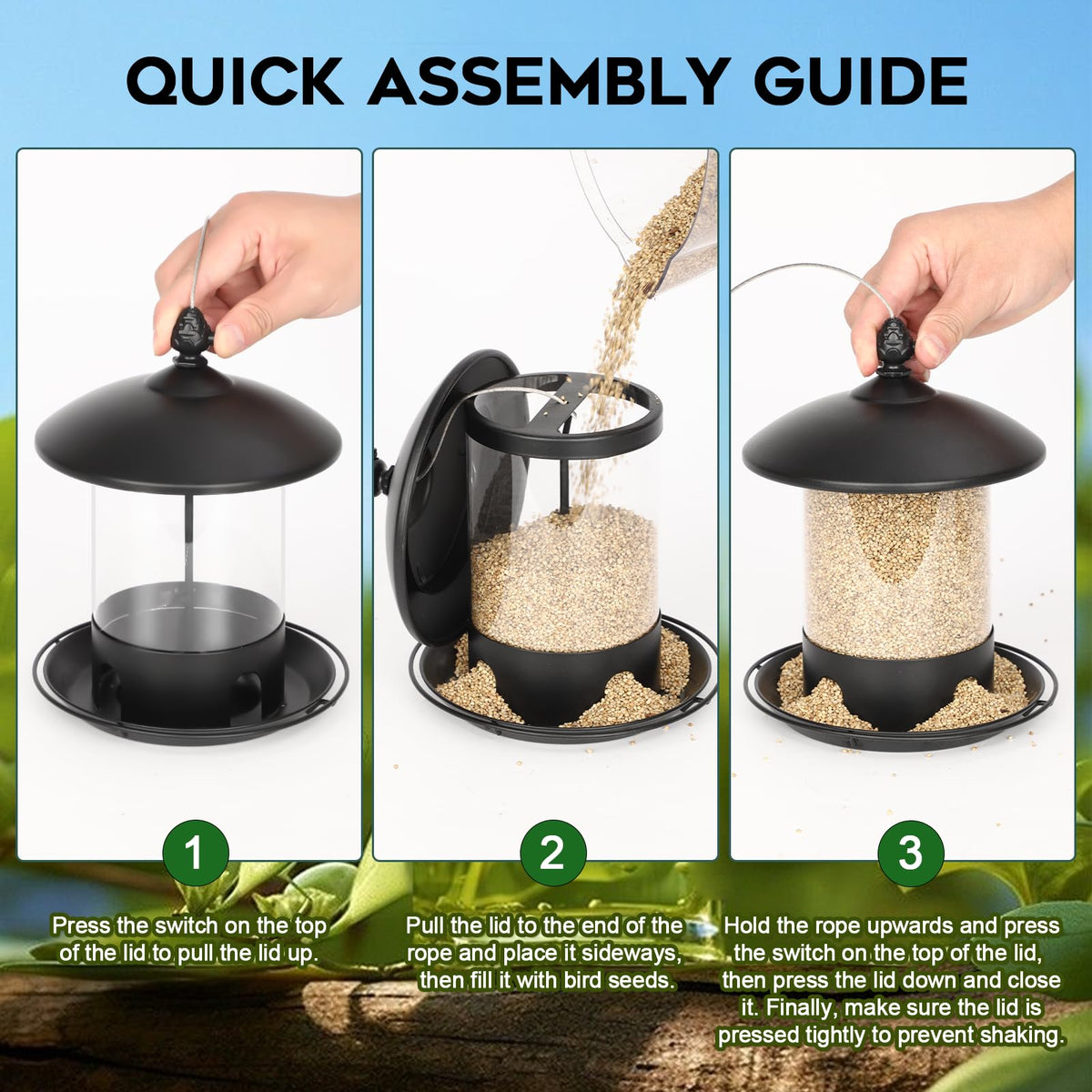 Gbekery detachable design simplifies cleaning for bird-friendly feeding