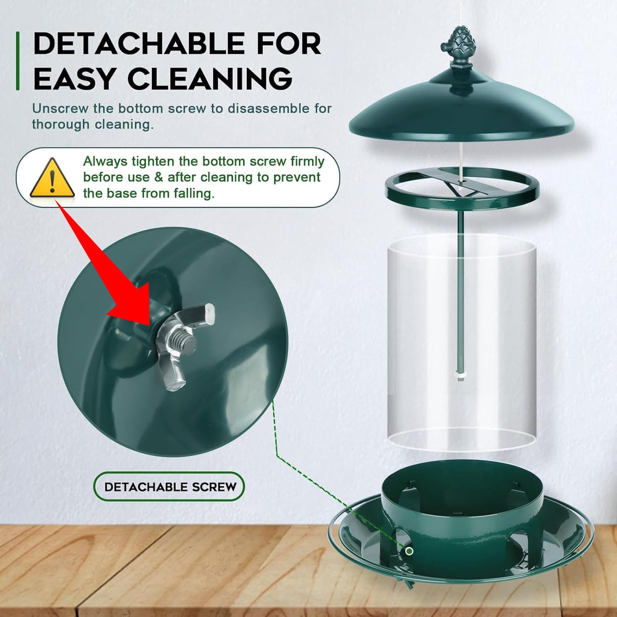 Gbekery feeder wide mouth makes refilling quick and tidy.