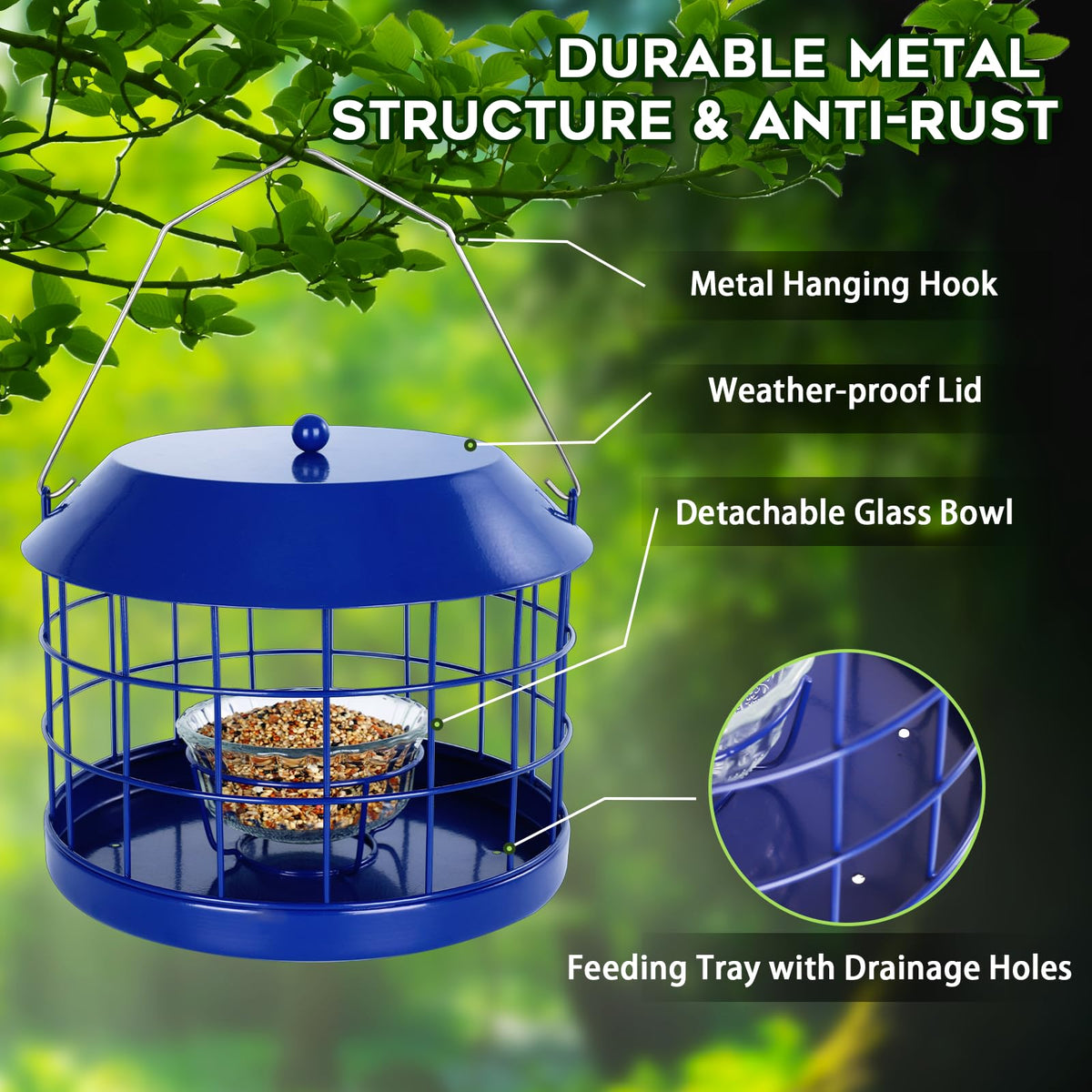Gbekery weatherproof metal construction ensures durability in all seasons