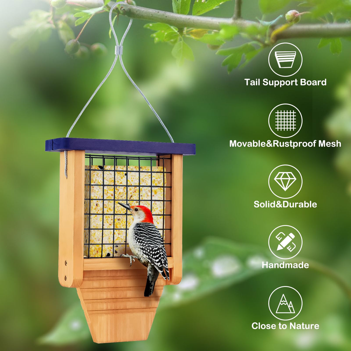 Gbekery cedar wood with rust-resistant features for year-round outdoor use.