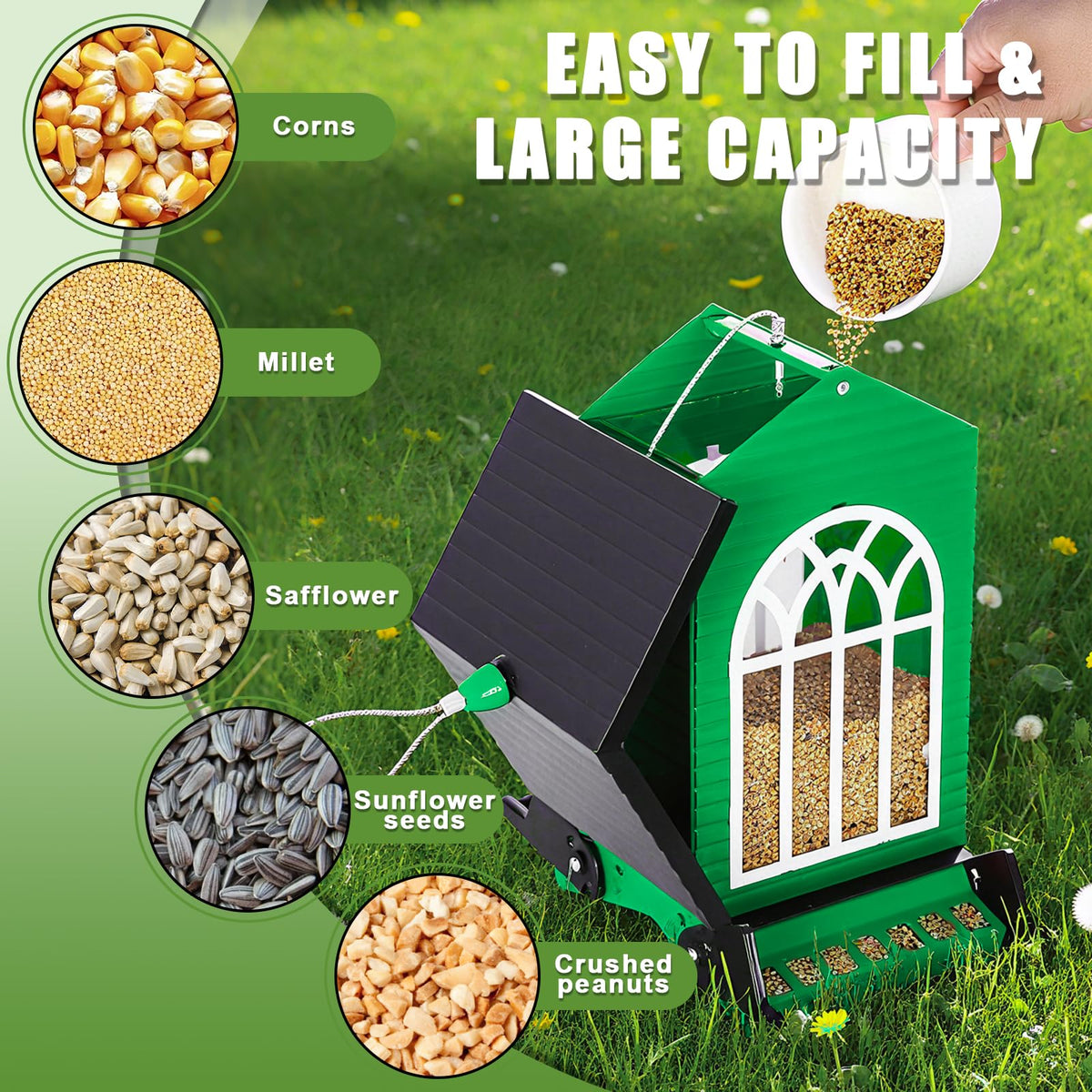 Gbekery durable outdoor feeder adds garden decor with practicality.