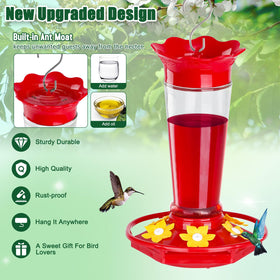 Gbekery 2-pack hummingbird feeders, front view showing durable glass and setup