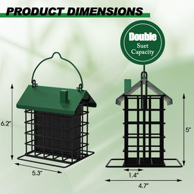 Gbekery double suet capacity keeps birds fed longer with fewer refills