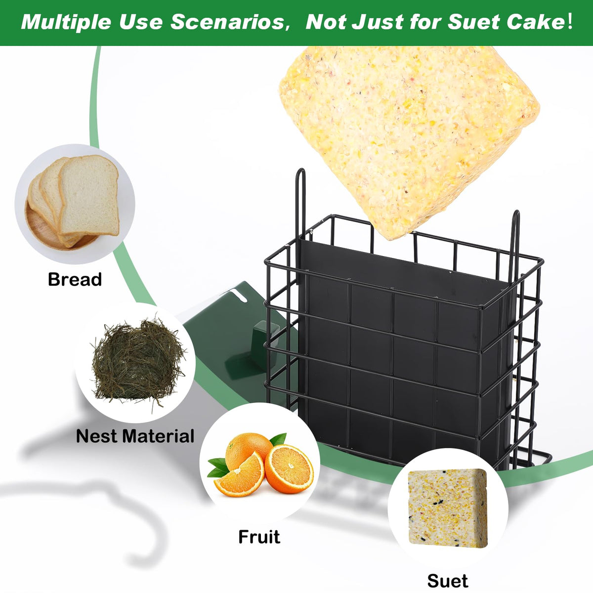 Gbekery weather-resistant roof protects suet from rain and sun to stay fresh