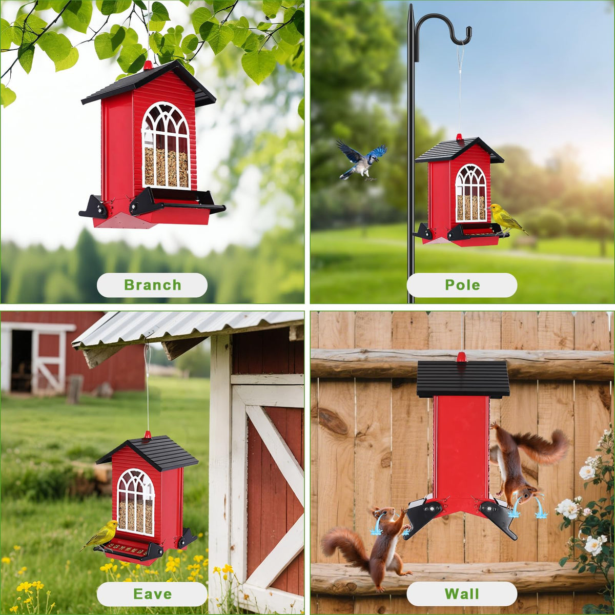 Gbekery hanging feeder suited for branches or poles in any outdoor space.