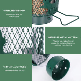 Gbekery feeder features lift-lid for easy filling and mess-free maintenance.