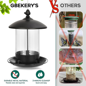 Gbekery bird feeder drainage holes keep seeds dry and fresh