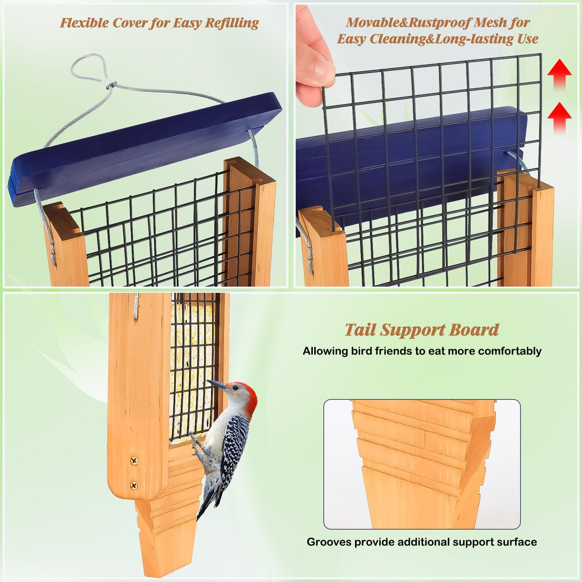 Gbekery movable cover and mesh allow easy refilling and cleaning with no tools.