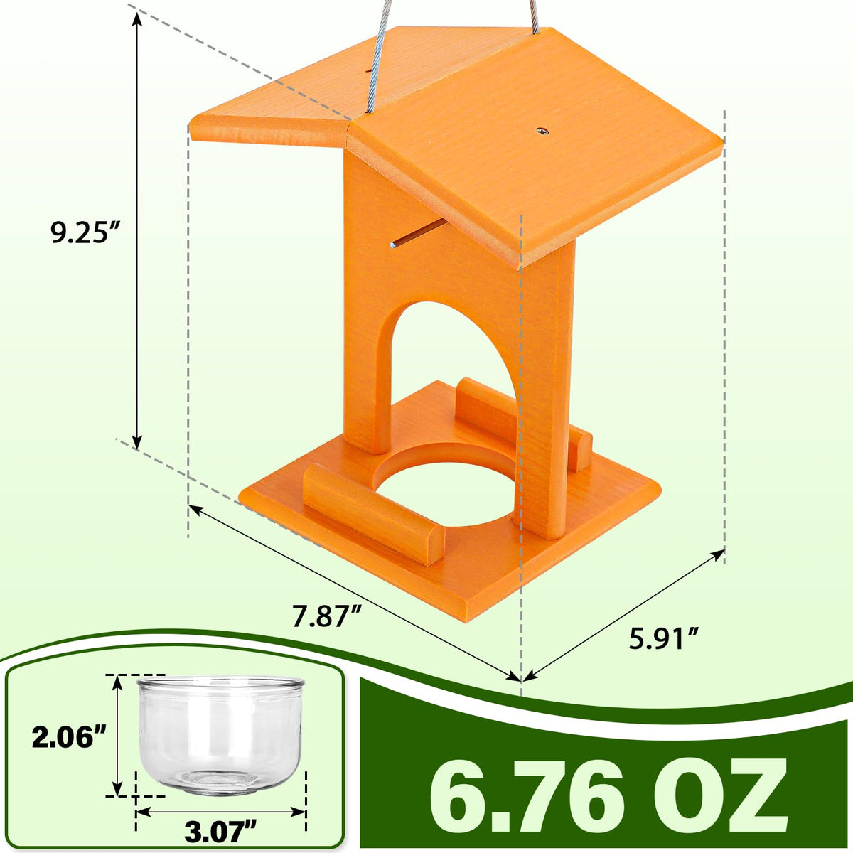 Gbekery Oriole Feeder removable glass cup for easy jelly filling