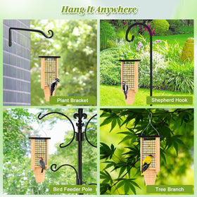 Gbekery bird feeder doubles as garden decor for wildlife watching.