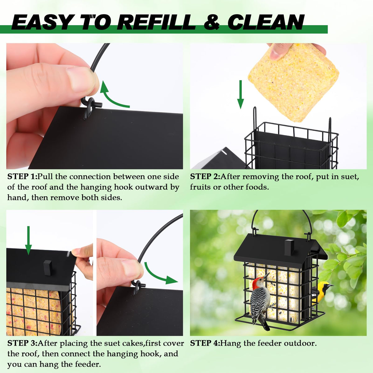 Gbekery secure hanging hook ensures stable outdoor placement.