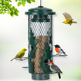 Gbekery Squirrel-Proof Feeder with gravity-activated mechanism protects seeds from clever climbers.