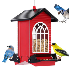 Gbekery Squirrel-Proof Feeder with secure lid deters tampering and protects seed.