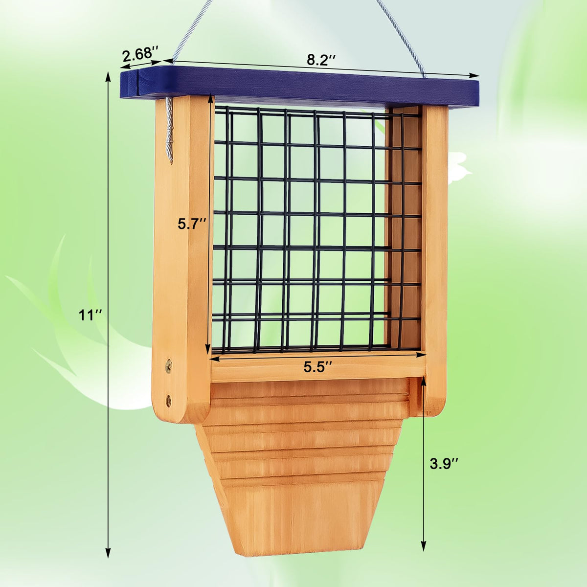 Gbekery tail-prop design supports long-tailed birds for stable, comfortable feeding.