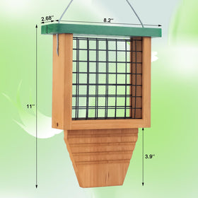 Gbekery tail-pro woodpecker feeder design aids balance while feeding.