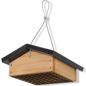 Gbekery Upside-Down Suet Feeder supports varied foods like suet and fruit.