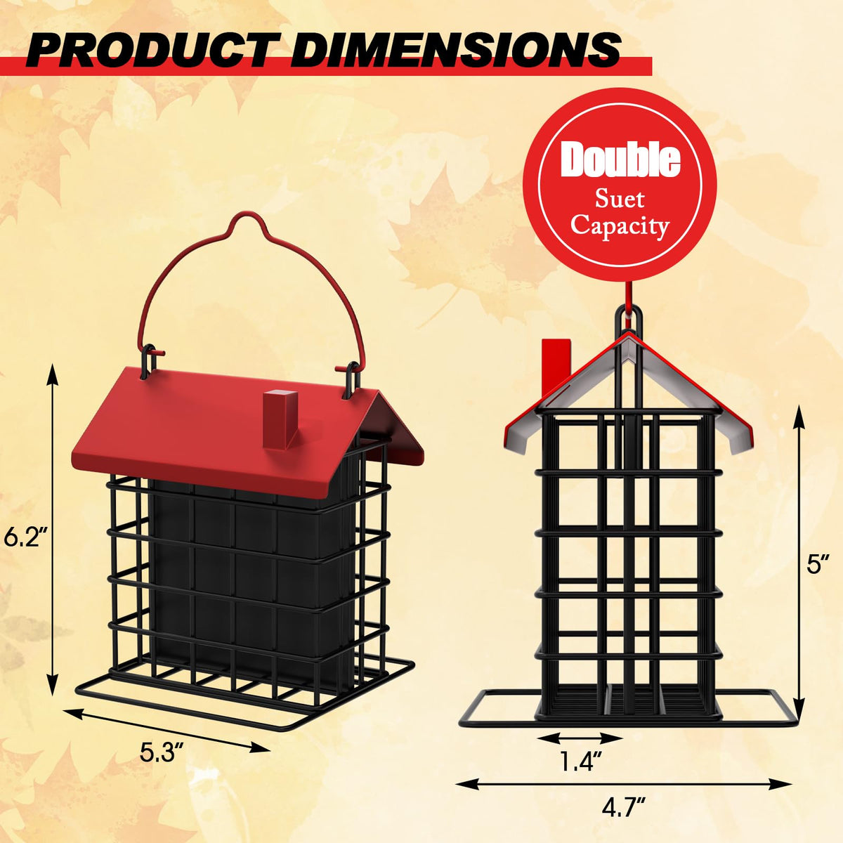 GBekery weather-resistant roof protecting suet keeps cakes dry for birds