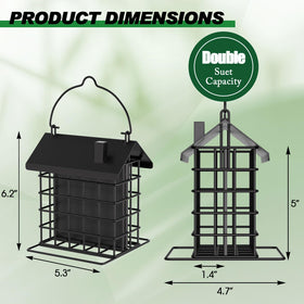 Gbekery weather-resistant roof suet feeder protects suet from rain and sun.