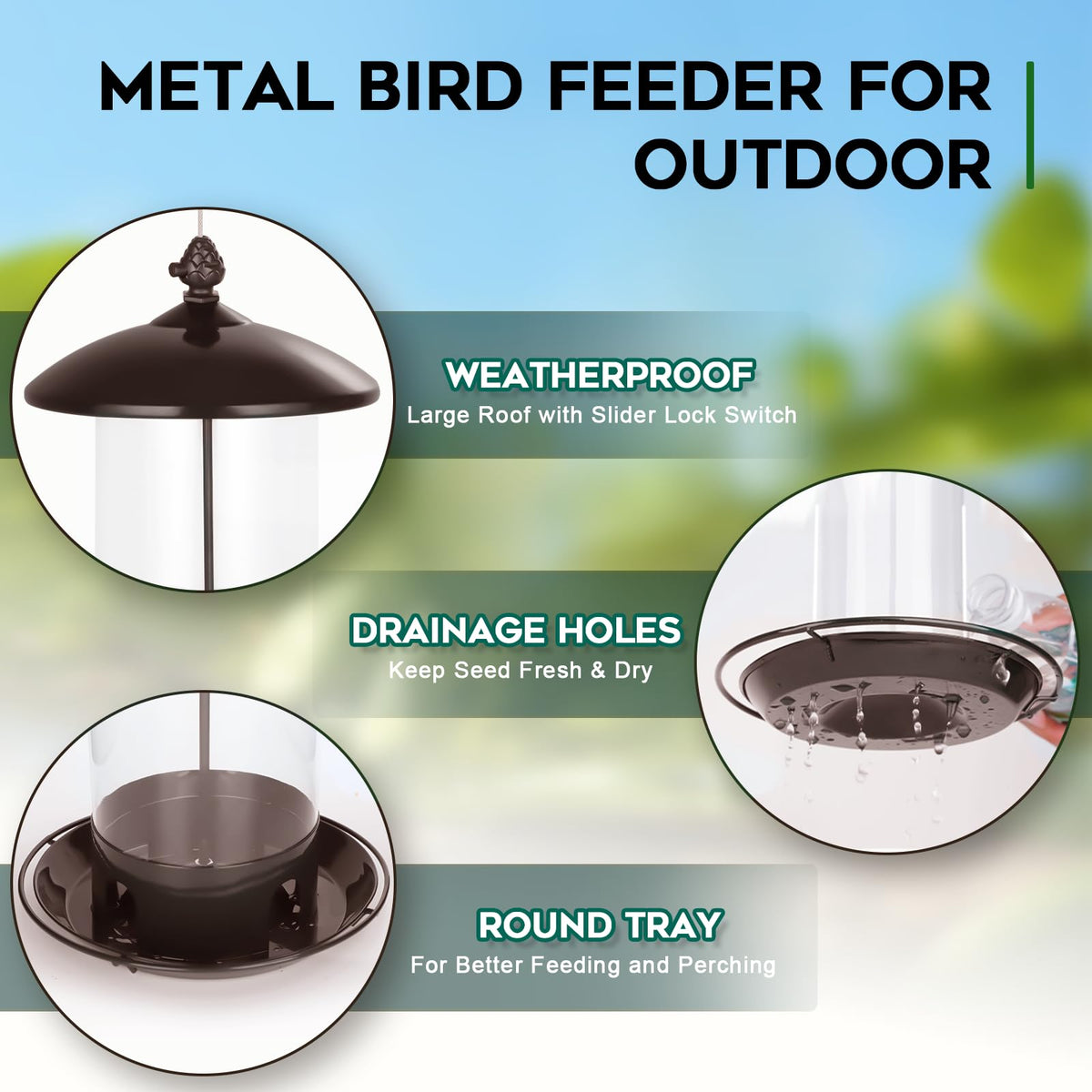 Gbekery weatherproof brown roof shields seeds from wind and rain
