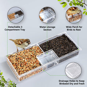 Gbekery window bird feeder with four strong suction cups for secure install.