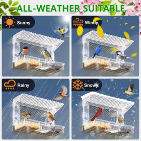 Gbekery window bird feeder supports year-round viewing with simple maintenance.