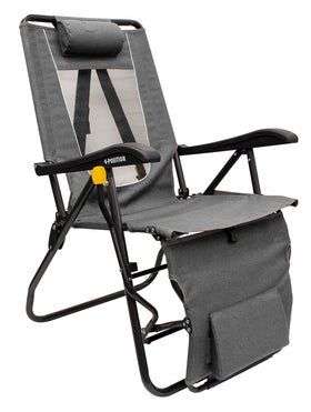 GCI Legz Up Lounger compact fold makes storage easy after use.