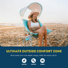 GCI Outdoor Pod Rocker beverage holder keeps drinks within reach while relaxing outside.