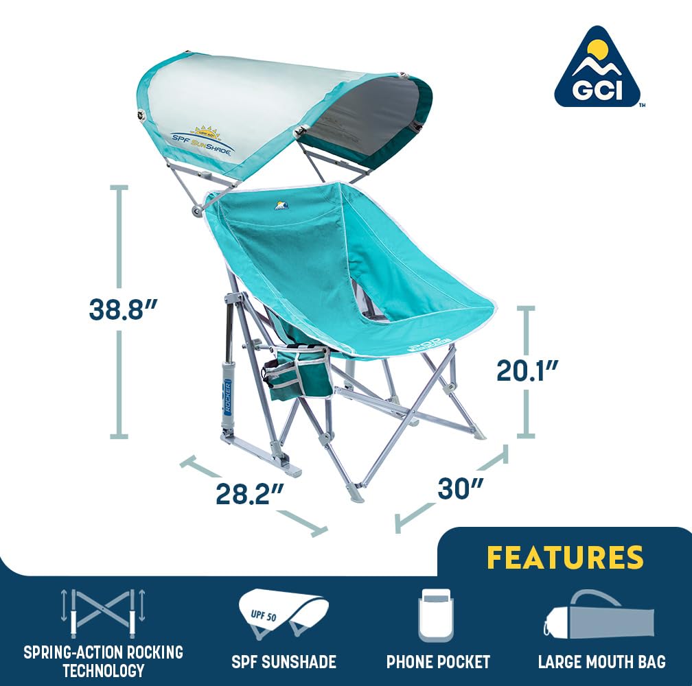 GCI Outdoor Pod Rocker mesh panels promote airflow for cooler comfort.