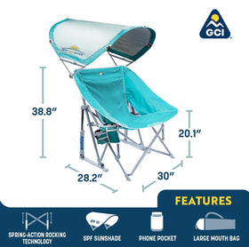 GCI Outdoor Pod Rocker mesh panels promote airflow for cooler comfort.