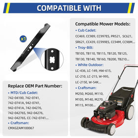 GICOOL 21-inch deck blade improves bagging and cutting efficiency.