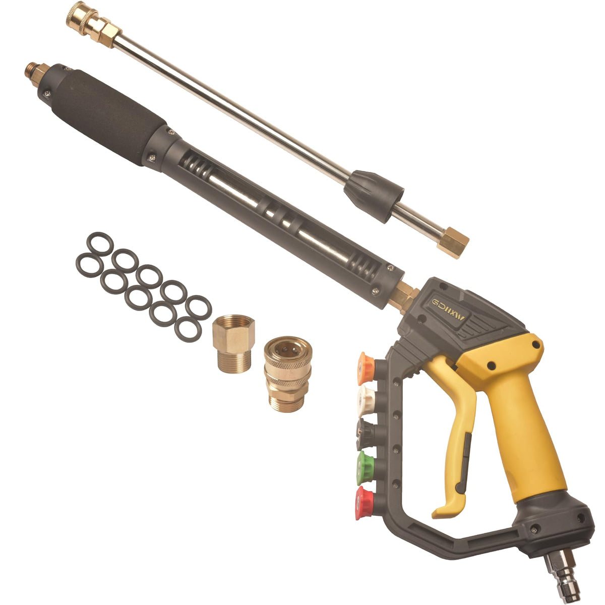 GDHXW high-power washer gun handle with 5 built-in nozzles for versatile cleaning tasks.