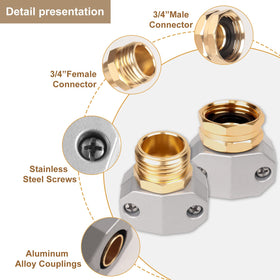 GDIM aluminum female and male connectors for secure hose joints