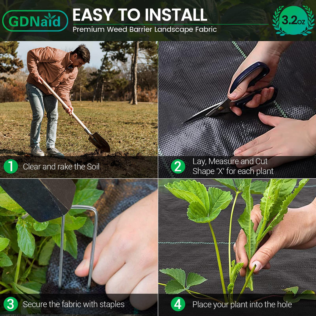 GDNaid durable professional-grade polypropylene weed barrier for long-term use