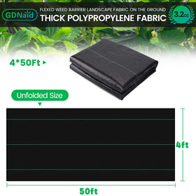 GDNaid weed barrier roll close-up shows breathable fabric promoting soil health.