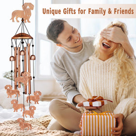 GDNSFIT dachshund wind chimes use durable nylon rope for year-round weather resistance